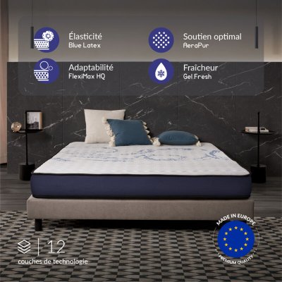 NATURALEX Matelas 140 X 190 cm - Blue Latex, Mousse HR