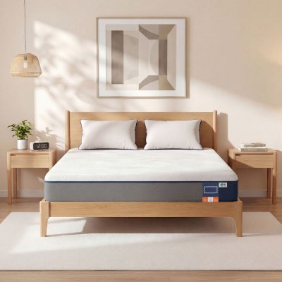 VASAGLE Matelas 140 x 190 cm mousse m&eacute;moire de forme bleu