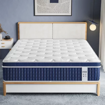 Matelas 140x190 cm - INRE - 30cm hybride -Ressorts ind&eacute;p -7 zones - Tissu respirant