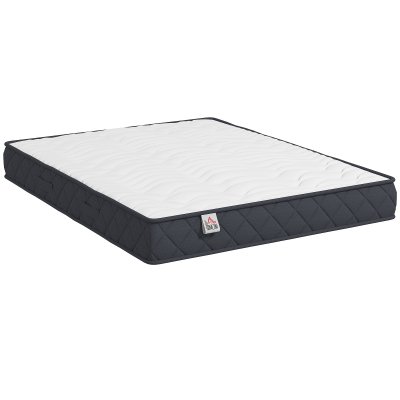 HOMCOM Matelas 140x190 mousse &agrave; m&eacute;moire de forme gris blanc