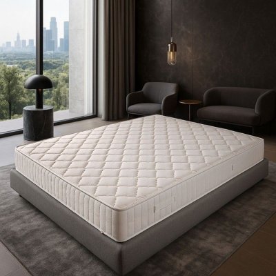 KING OF DREAMS Matelas 140x190 Tissu Ignifug&eacute; Hauteur 25 cm Confort Ferme - Mousse Extr&egrave;mement Durable - anti feu