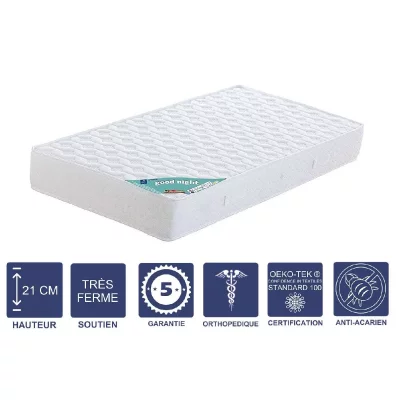 GENERIQUE Matelas 140x190 x 21 cm - Tr&egrave;s Ferme - Aertech+ 35 Kg-m3 HR Derni&egrave;re G&eacute;n&eacute;ration - Tr&egrave;s Respirant