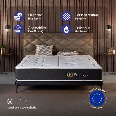 NATURALEX Matelas 140x200x30 cm - Mousse &agrave; m&eacute;moire HR - Blue Latex