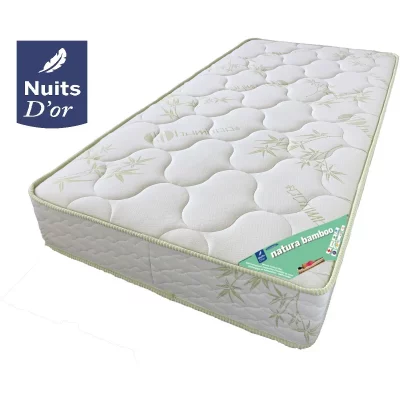 NUITS D OR Matelas 160x200 Tr&egrave;s Ferme en Tissu avec Mousse HR 35 kg/m&sup3; - Hauteur 21 cm - MATELAS NATURA