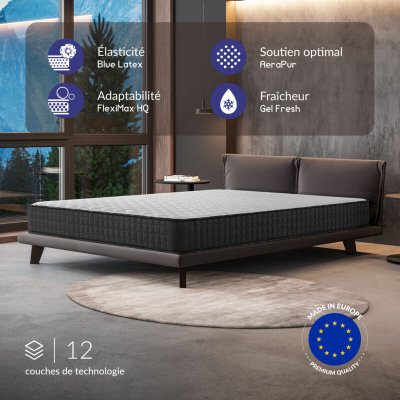 NATURALEX Matelas 160x200x20 cm - Blue Latex - M&eacute;moire de forme HR