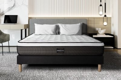 PRESTIGE LITERIE Matelas 200 x 200 cm suite - ressorts ensach&eacute;s - 26 cm - equilibr&eacute;