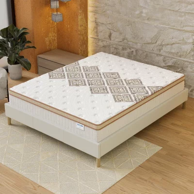 NOVEMBER SLEEP Matelas 200x200cm-epaisseur 28cm-ressorts ensach&eacute;s et mousse haute densit&eacute;