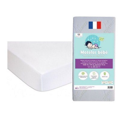 P TITS DESSOUS Matelas 70x140 + 2 al&egrave;ses coton bio blanc