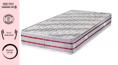 GENERIQUE Matelas Bambou 200x200 x 23 cm - Ferme - Noyau Poli Lattex HR Derni&egrave;re G&eacute;n&eacute;ration - Tr&egrave;s Respirant