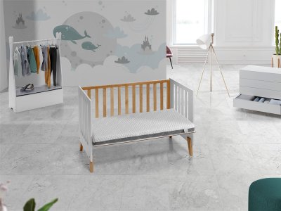 SHAULA Matelas bebe mousse a memoire 60X120X11 CM THEO, respirant et dehoussable. Fermete ideale