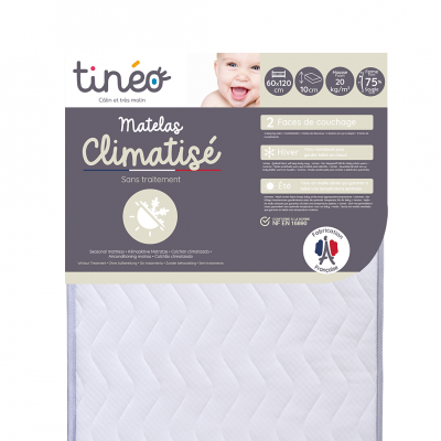 TINEO Matelas Climatis&eacute;  SOMMEIL 60x120 cm - Epaisseur 10 cm - 