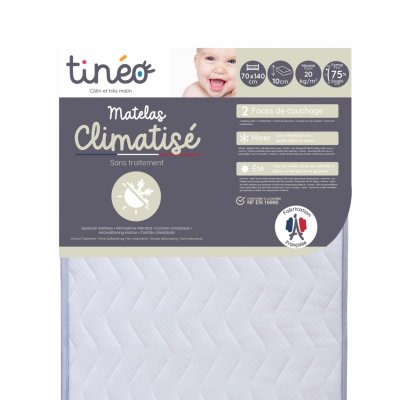 TINEO Matelas climatis&eacute;  SOMMEIL 70x140 cm - Epaisseur 10 cm - 