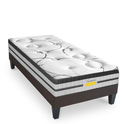 MAISON AUBERTIN Matelas Concorde Ressorts ensach&eacute;s Accueil m&eacute;moire de forme Ferme et sommier en kit - 90x190cm