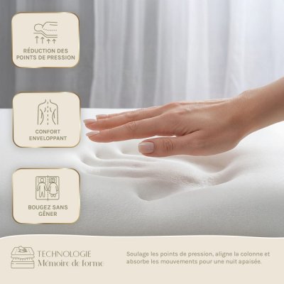 MAISON AUBERTIN Matelas Emeraude Mousse Acceuil M&eacute;moire de Forme moelleux - 24 cm - 160 x 200 cm