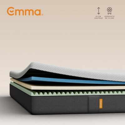 EMMA Matelas  Original &agrave; m&eacute;moire de forme 140x190 cm