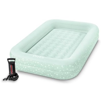 INTEX Matelas gonflable pour enfant avec pompe int&eacute;gr&eacute;e  Beige