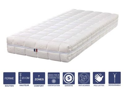 LITERIE JULIEN Matelas M&eacute;moire de Forme 140x190 -  - Ferme - 7 Zones de Confort