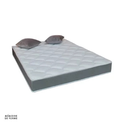I D LITERIE Matelas M&eacute;moire de Forme Gris Chin&eacute; - Ferme - 140x190cm - 2 places 