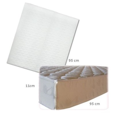  Matelas PLIANT pour lit parc carr&eacute; 95x95 11cm Blanc