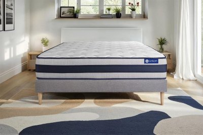 ACTISOM Matelas + sommier 140x200 ressorts ensach&eacute;s et m&eacute;moire de forme  - Actiflex ergo
