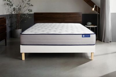 ACTISOM Matelas + sommier 160x200 ressorts ensach&eacute;s et m&eacute;moire de forme  - Actiflex form