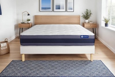 ACTISOM Matelas + sommier 160x200 ressorts ensach&eacute;s et m&eacute;moire de forme  - Actiflex morpho