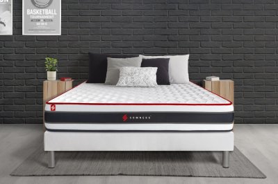 SOMNESS Matelas sommier 160x200 ressorts ensaches et memoire de forme  Energy 
