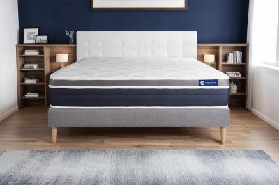 ACTISOM Matelas + sommier 200x200 ressorts ensach&eacute;s et m&eacute;moire de forme  - Actiflex confort