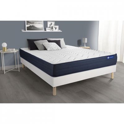 ACTISOM Matelas + sommier 90x190 ressorts ensach&eacute;s et m&eacute;moire de forme  - Actiflex life