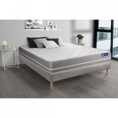 ACTISOM Matelas + sommier 90x200 latex et m&eacute;moire de forme  - Actilatex touch