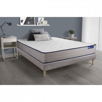 ACTISOM Matelas + sommier 90x200 ressorts ensach&eacute;s et m&eacute;moire de forme  - Actiflex form