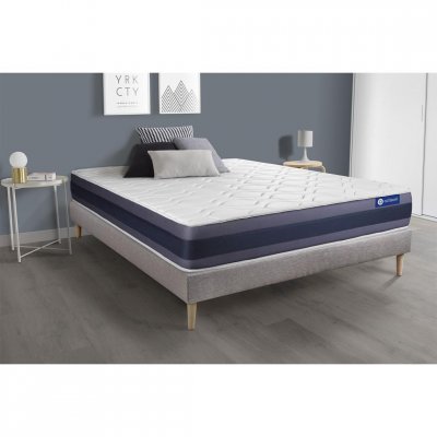 ACTISOM Matelas + sommier 90x200 ressorts ensach&eacute;s et m&eacute;moire de forme  - Actiflex morpho