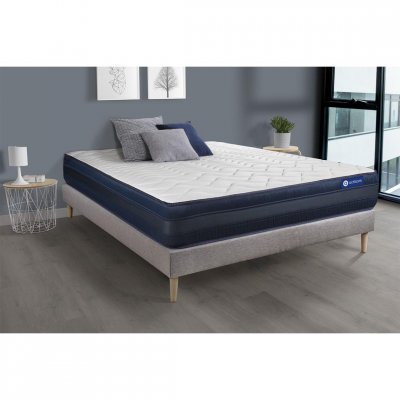 ACTISOM Matelas + sommier 90x200 ressorts ensach&eacute;s et m&eacute;moire de forme  - Actiflex tech