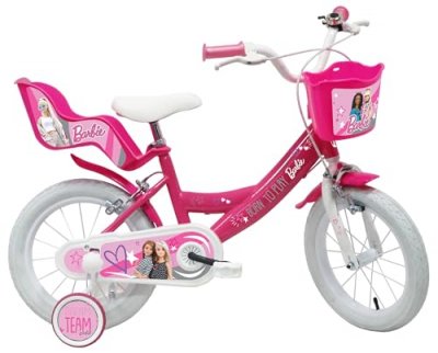 BARBIE Mattel 22235 V&eacute;lo B&eacute;b&eacute; &ndash; Fille, Rosa-Bianco, 14