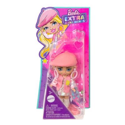 MATTEL  - Barbie Extra Mini Minis - HLN48 - Poup&eacute;e articul&eacute;e 8.5 cm avec veste universitaire et jupe