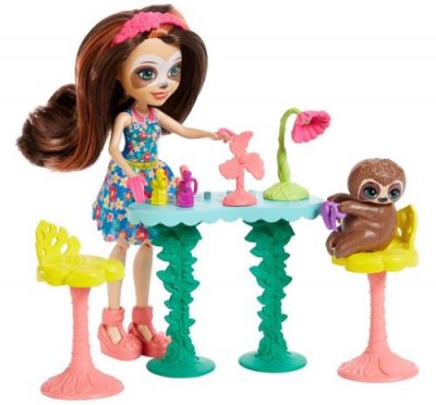 MATTEL  Enchantimals Junglewoodplay set salon de manucure paresseux 