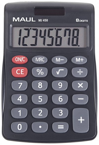 MAUL  MJ 450 Calculatrice de bureau noir Ecran: 8 &agrave; pile(s), solaire (l x H) 113 mm x 72 mm