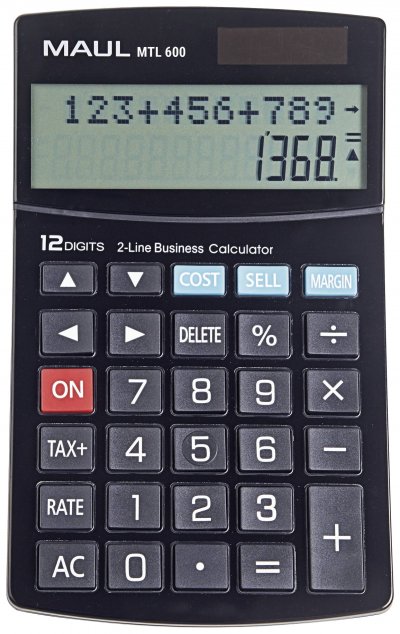 MAUL  MTL 600 Calculatrice de bureau noir Ecran: 12 &agrave; pile(s), solaire