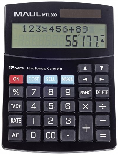 MAUL  MTL 800 Calculatrice de bureau noir Ecran: 12 &agrave; pile(s), solaire