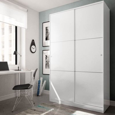 MAX Armoire 2 portes 200x120cm blanc brillant