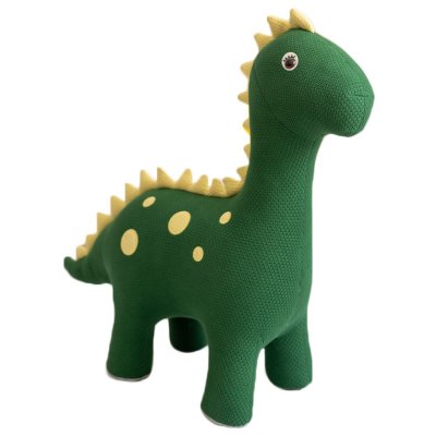CROCHETTS Maxi dinosaure dina en peluche si&egrave;ge en 100% coton vert