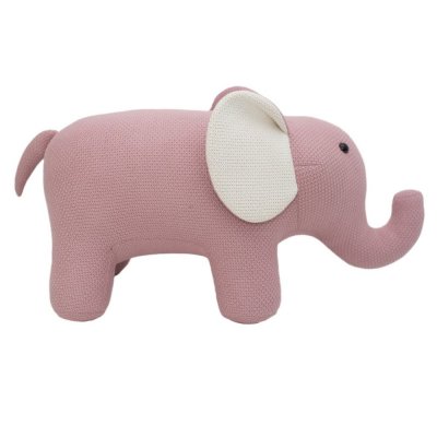 CROCHETTS Maxi &eacute;le&eacute;phant en peluche si&egrave;ge en 100% coton rose