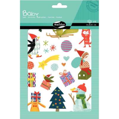 MLDR Maxi gommettes Baby adh&eacute;sives repositionnables - No&euml;l - Pochette de 80