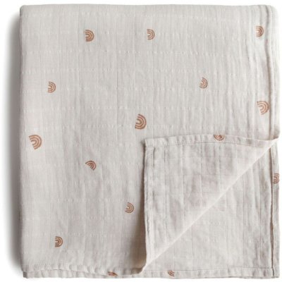 MUSHIE Maxi lange en coton bio Rainbows (120 x 120 cm)