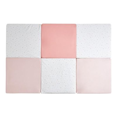 TINEO Maxi tapis d'&eacute;veil et de motricit&eacute; 5en1 B&eacute;b&eacute; Rose Coton 180x120 cm