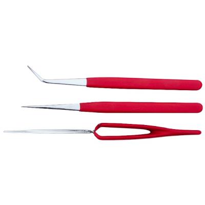 GENERIQUE Maxicraft 71210 Jeu de 3 brucelles 150 mm isol&eacute;es &agrave; bec fin, Rouge
