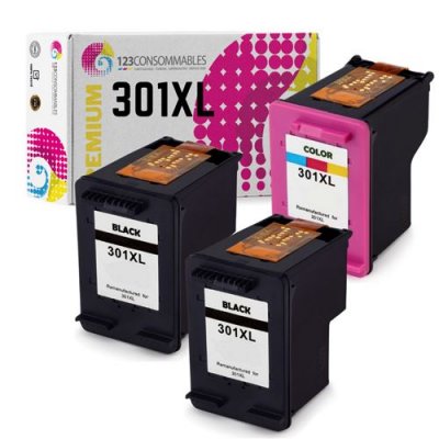 NON RENSEIGNE MaxiPack 3 cartouches compatible avec HP 301 XL (2 noirs + 1 couleur)