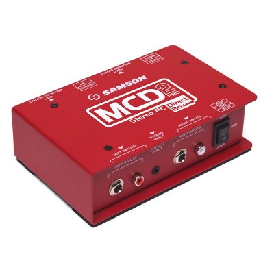 SAMSON MCD2PRO - Bo&icirc;tier de direct passif st&eacute;r&eacute;o s&eacute;rie S-MAX - pour t&eacute;l&eacute;phones, PC et tablettes - rouge