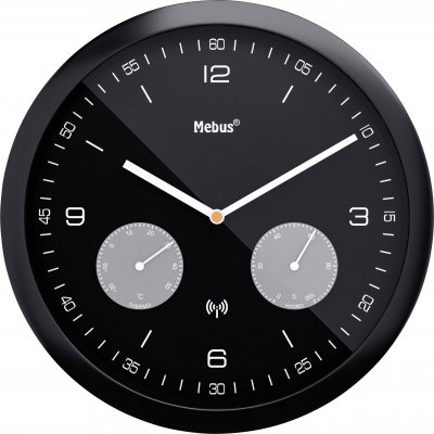 Mebus 52825 radiopilot&eacute;(e) Horloge murale 260 mm x 42 mm noir