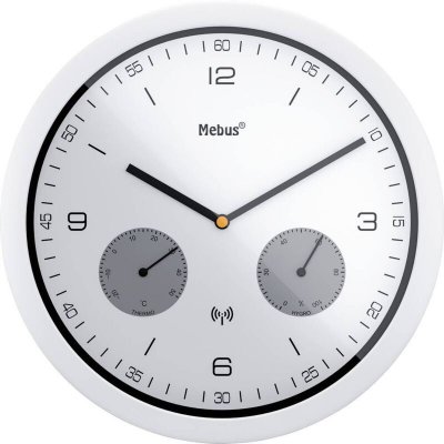 Mebus 52826 radiopilot&eacute;(e) Horloge murale 260 mm x 42 mm blanc